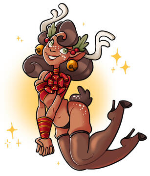 Reindeer Pinup box-art design
